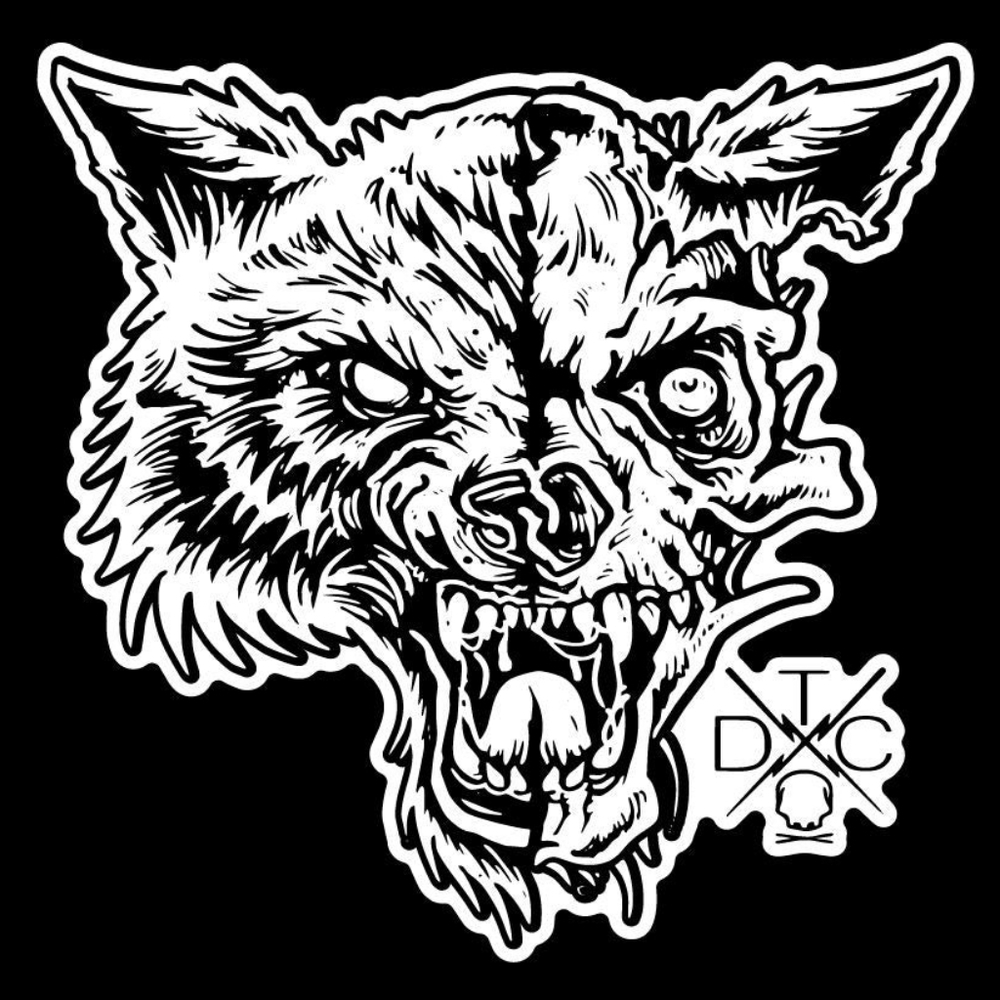 Drive clothing cutoff sleeveless hooded sweatshirt. Lone wolf